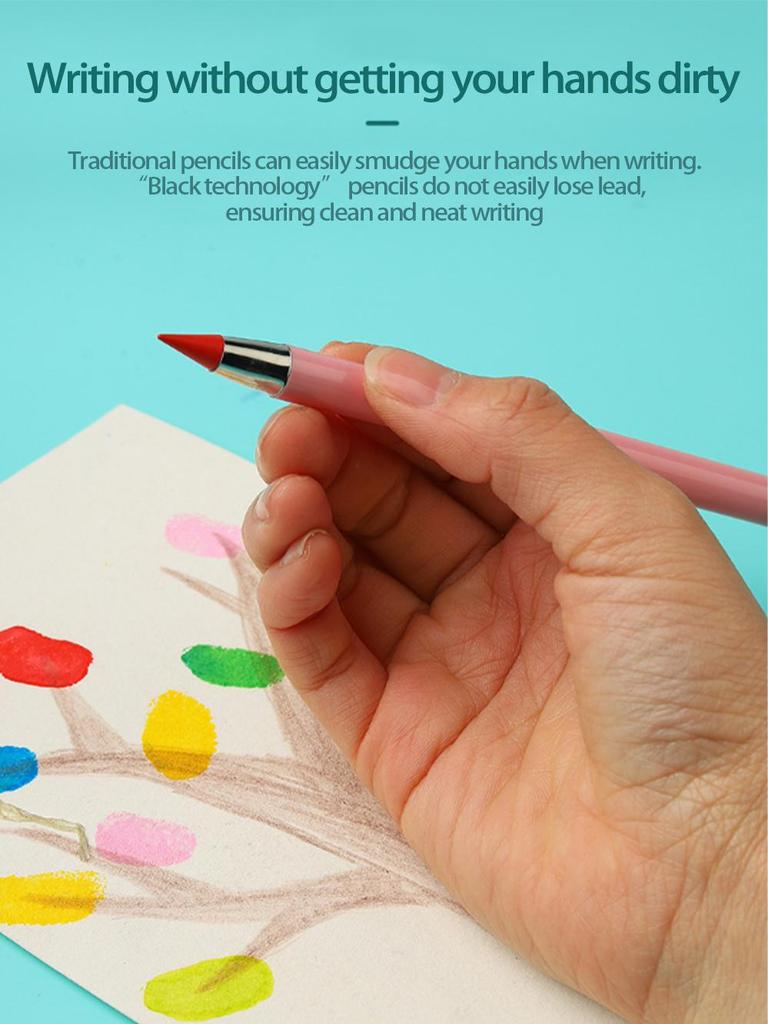 Eternal Black HB Macaron Colored Pencil - No Sharpening Needed, Break-Resistant Technology Inkless Pen.