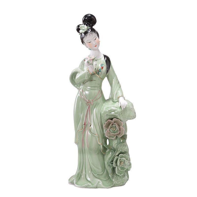 Ancient Beauties Ceramic Seven Fairy Ladies Figures Porcelain Ornaments Home Table Decoration Office Tea Room Desk Accessories