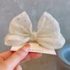 Pearl Bow Girl Headwear Mesh Velvet Hair Clip Party Girl Dance Hair Accessory Hair Clip Red