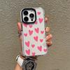 Summer new iphone14 simple powder love mobile phone case Apple 16 transparent mobile phone case 17promax girls