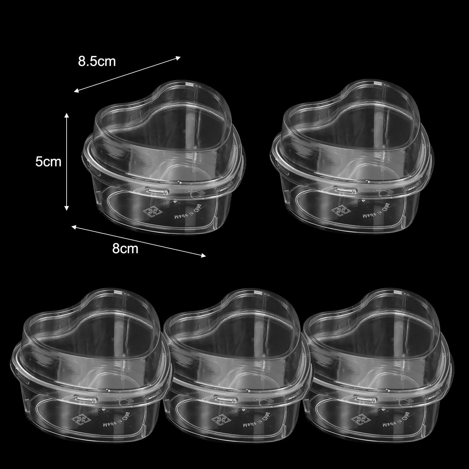 

5-30pcs Heart Clear Plastic Cup with Lids Portable Sealed Leak-proof Mousse Cups Sauce Box Case Disposable Party Containers 5pcs