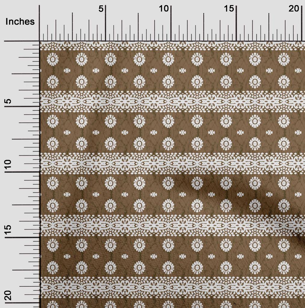 oneOone Cotton Flex Brown Fabric Aian Batik Fabric For Sewing Printed Craft Fabric By The Yard 40 Inch