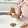 French Waist-Cinching Crystal Champagne Glass - Elegant Electroplated, High-Stem Bubble Cup for Desserts & Red Wine, Perfect for Gifting