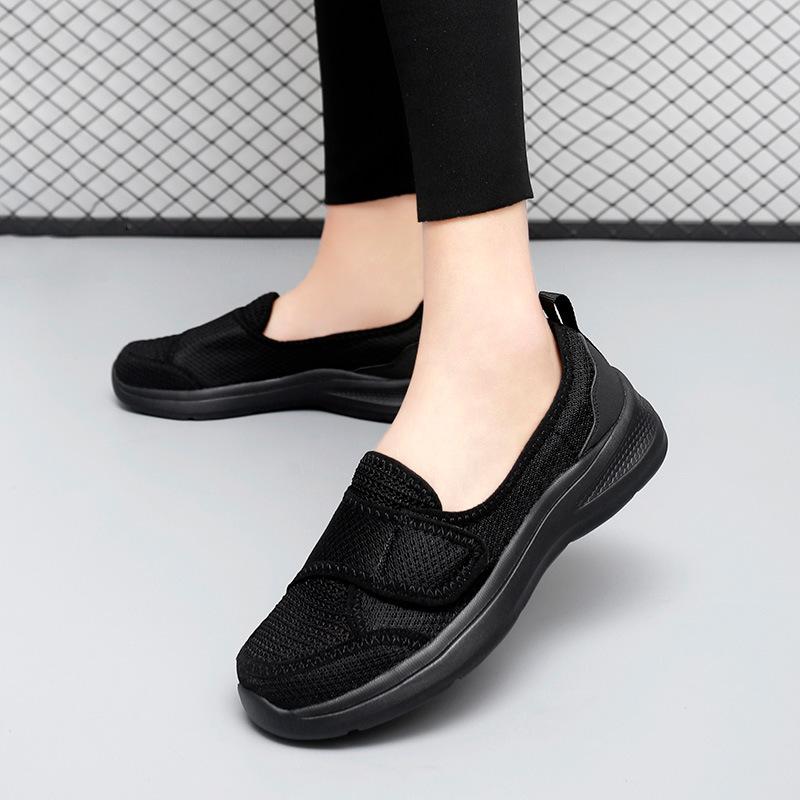 Spring and Autumn Women's Velcro Lightweight Fleece Warm Hiking Shoes Casual Fashion Wear-resistant Sneakers