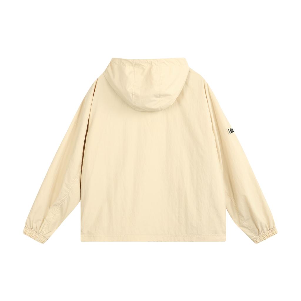 MLB Solid Color Letter Windbreaker Zip-Up Sports Jacket Unisex Jackets Beige 3AWJ01014-50BGS