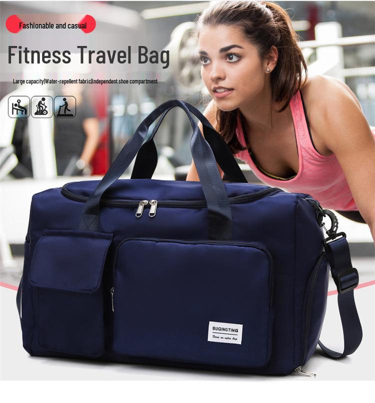 Large Capacity Fitness Bag with Wet/Dry Shoe Compartment, Oxford Cloth, Custom Logo Available.