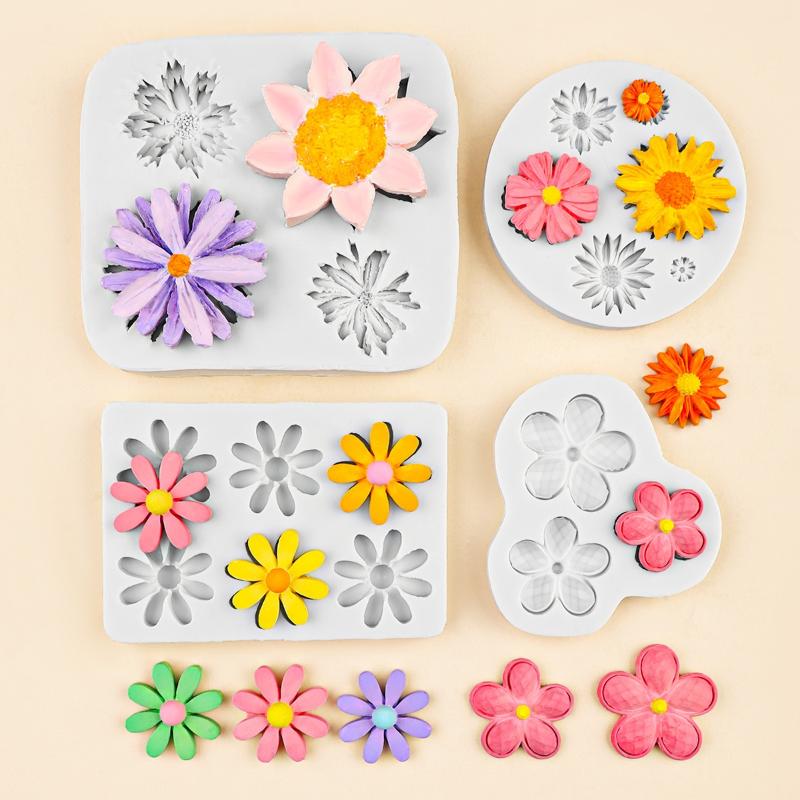 Mini Rose Camellia  Flower Silicone Sugarcraft Mold Cookie Cupcake Chocolate Baking Mold Fondant Cake Decorating Tools