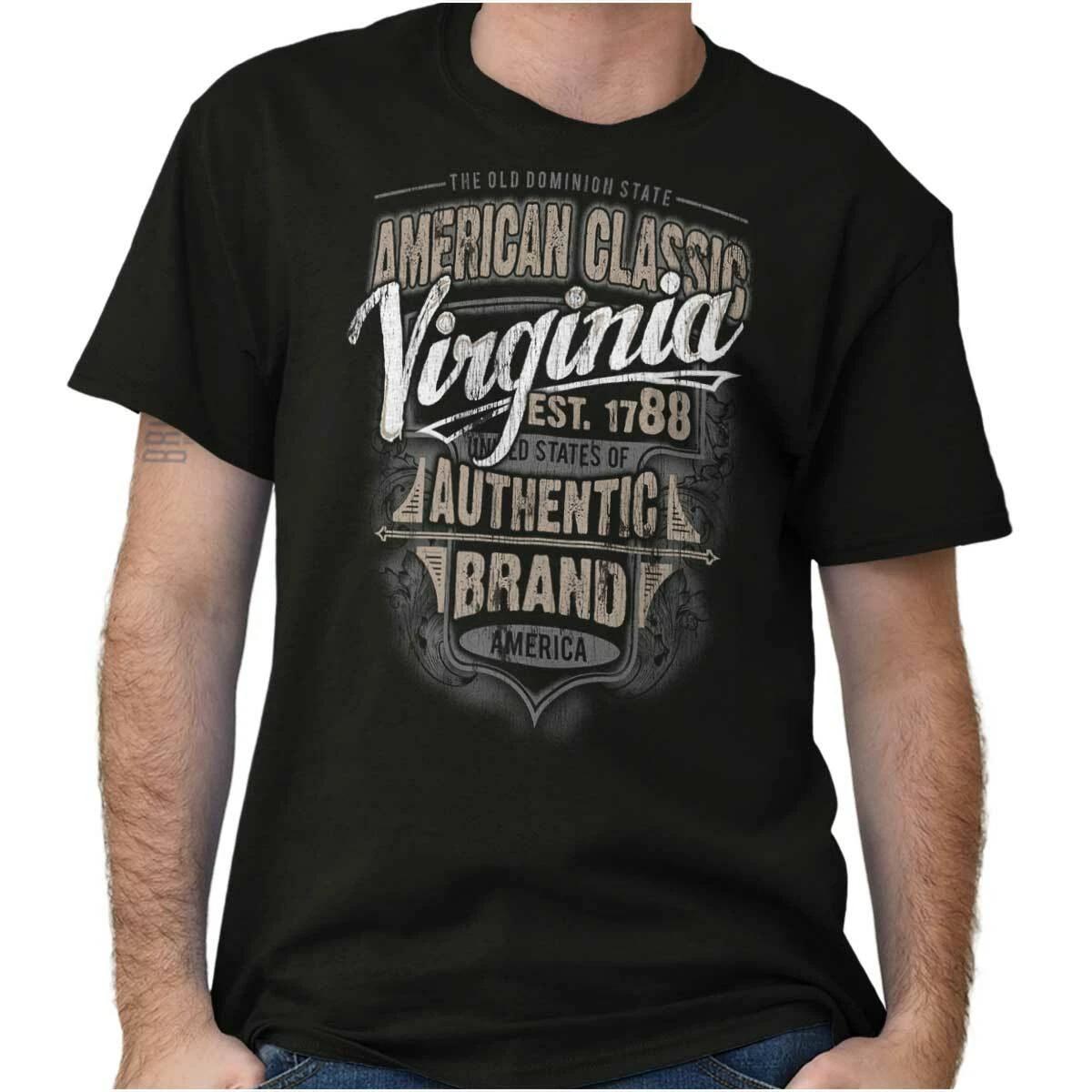 Virginia American Souvenir Country VA USA Adult Short Sleeve Crewneck Tee L