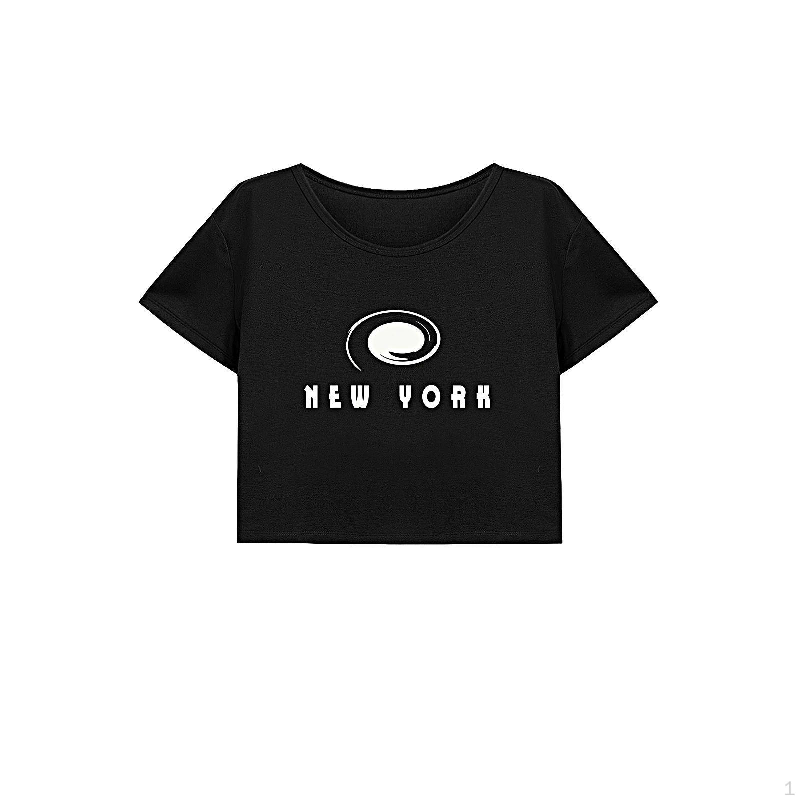 

Женский повседневный укороченный топ, летняя женская рубашка с круглым вырезом для пляжного отдыха и офиса