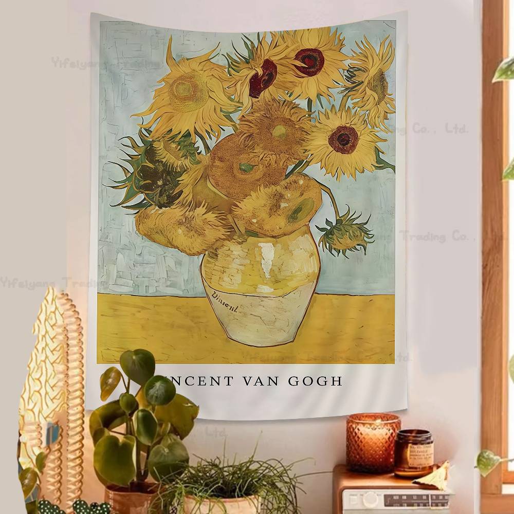 Vincent Van Gogh Great Work DIY Wall Tapestry Hanging Tarot Hippie Wall Rugs Dorm INS Home Decor