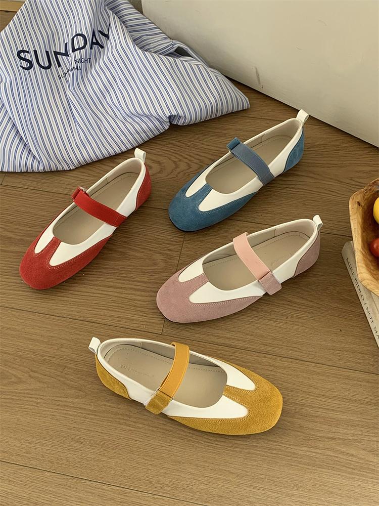 IPPEUM Red Mary Janes Shoes Women Daily Cute Ballet Flats For Girls Ballerina Sneakers Shoes