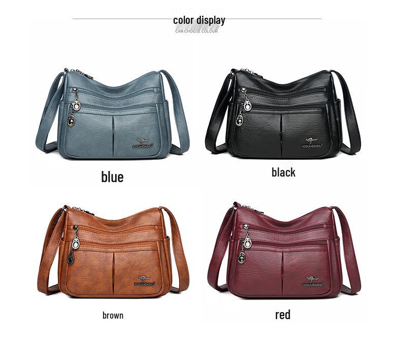 Women's 2025 Versatile PU Crossbody Bag: Fashionable, Multi-Pocket Shoulder Bag for Middle-Aged & Elderly Ladies