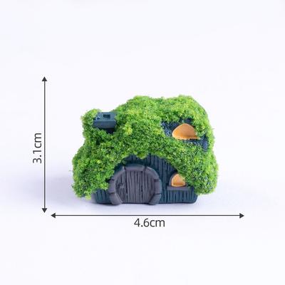Miniatyr älvstuga Trädgårdsprydnad Liten Dekorativ Hartsstuga för Inomhus Utomhus Landskapsarkitektur Terrariumtillbehör