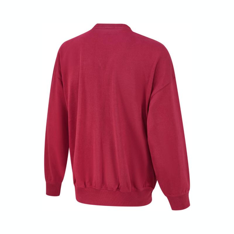 Timberland Media Utility Crew Neck Color Block Sports Casual Fashion Long Sleeve Sweatshirt Unisex Sweatshirt Red A664F-637