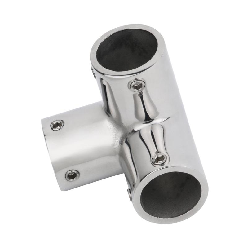 Marine 316 Stainless Steel Rail Fittings 90° 3 Way Corner Elbow Tubing Boat Handrail Fitting 22/25/30/32mm Marine Hardware