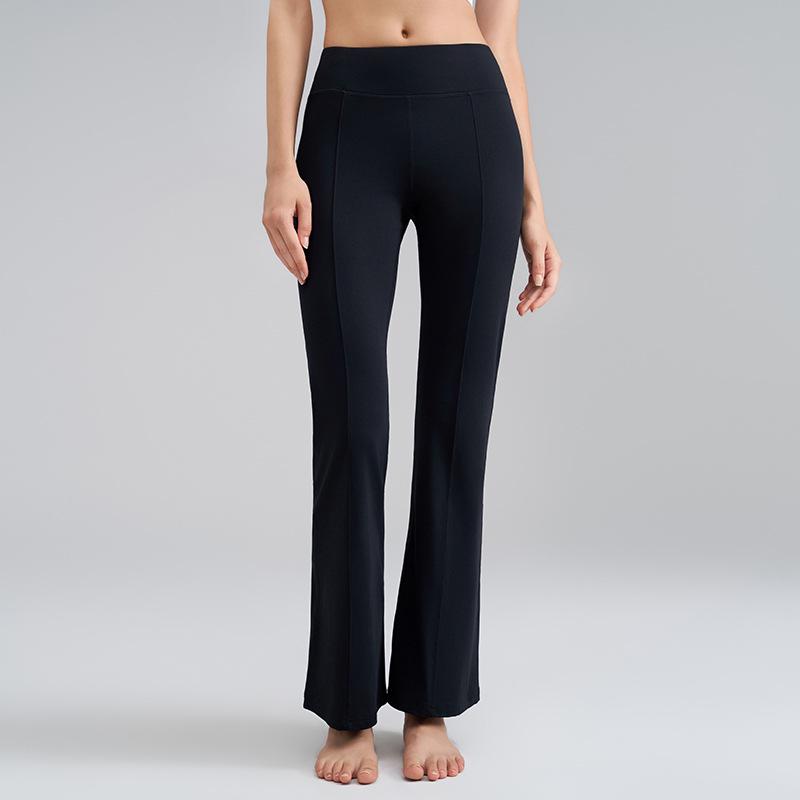 New Lulu High-Waisted Flared Yoga Pants – Seamless Fit, Women's Outdoor Sports & Fitness Pants for Autumn