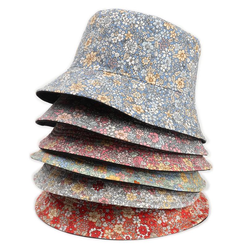 Fisherman's Hat, Female Chrysanthemum, Double-sided Printed Flower Pot Hat, Outdoor Flower Sun Protection and Sunshade Hat