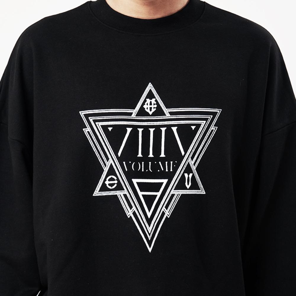 EIGHTVOLUME [Fleece-Lined] Ev Star Emblem Oversized Sweatshirt