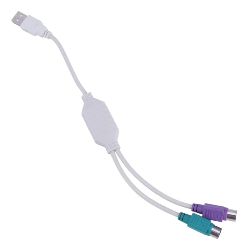 USB to PS/2 Adapter Cord for PS2 Keyboard Mouse to USB Converter Adapter Cable for Laptop PC Computer Easy to Use 1 белый