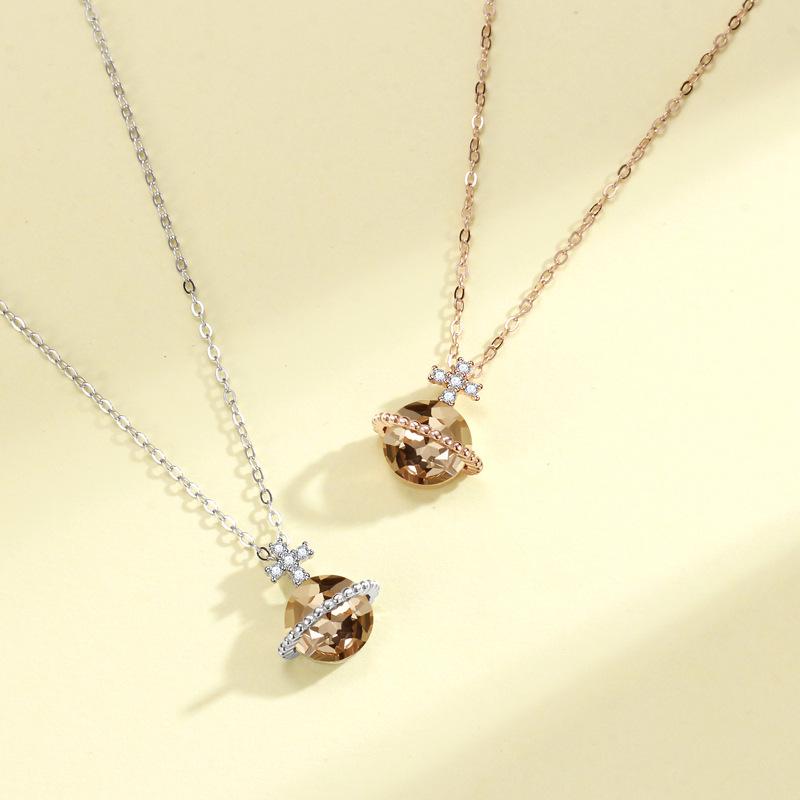 Colier planetă pentru femei vânt ins stea pandantiv zirconiu lumină lux nișă design accesorii
