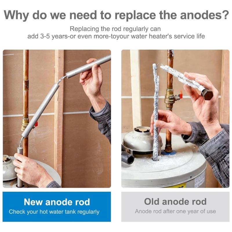 Water Heater Flexible Anode Rod Enhances Liquid Quality 4 Section Flexible Magnesium Anode Rod for Hot Water Heater