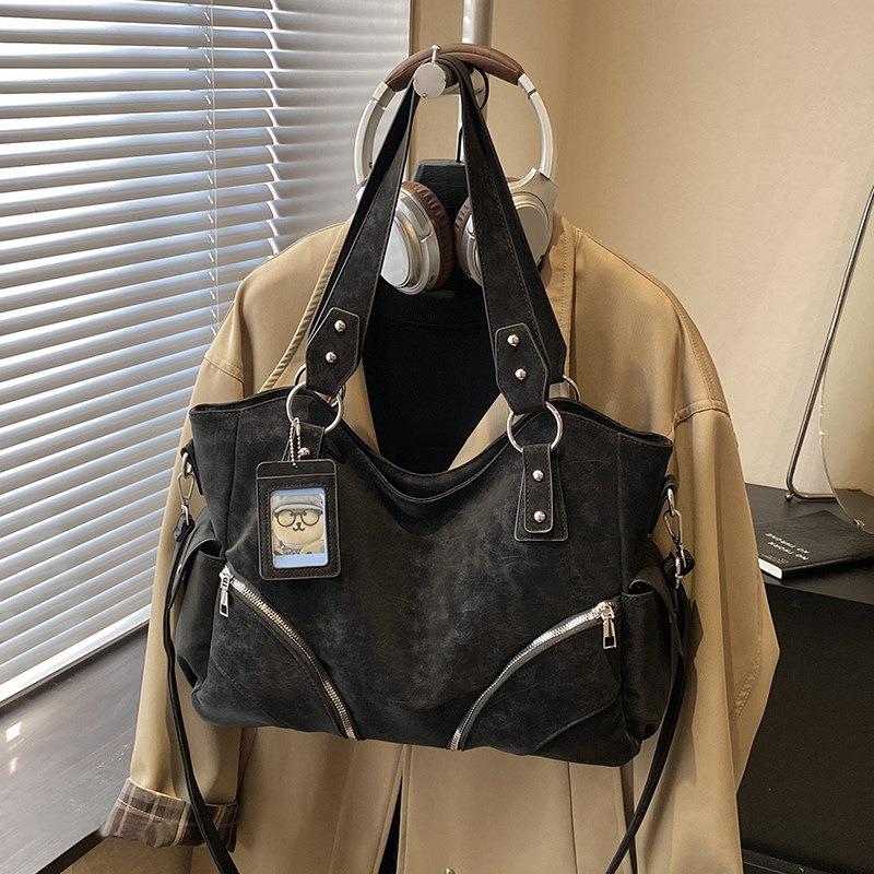 Casual Commuting Tote Bag, Girl Motorcycle Bag, Large Capacity Single Shoulder Crossbody Bag