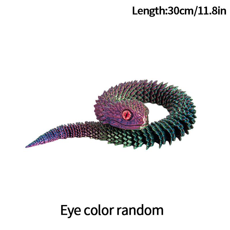 3D Printed Snake Fidget Toys Crystal Dragon Flexible Joints Executive Desk Toys Home Office Decor Perfect Gifts For Autism/Adhd