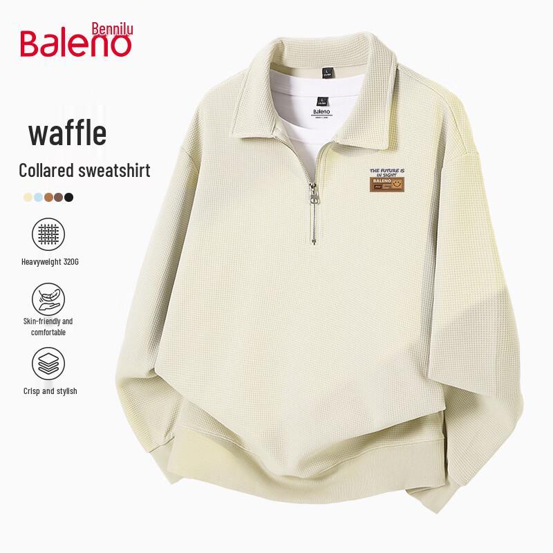 

Baleno Men s Waffle Knit Pullover Collared Sweatshirt 3XL