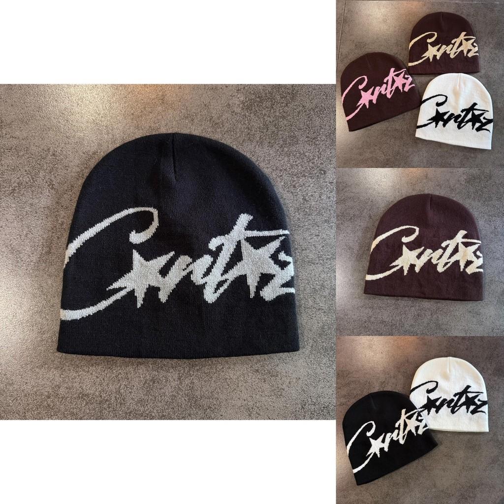 American Streetwear Knit Hat With Star Pattern For Men Women Warm Winter Season