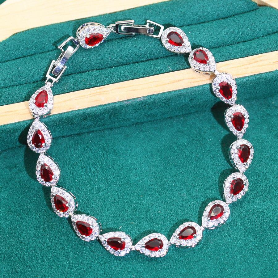 European and N Seiko Light Luxury Color Jewelry New Bracelet Water Drop Micro Inlay Zircon Luxury Bracelet Zircon Jewelry