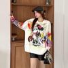 Women's American Retro Knit Sweater - Round Neck, Autumn 2025, Slimming, Loose Fit, Korean Style, Long Sleeve.