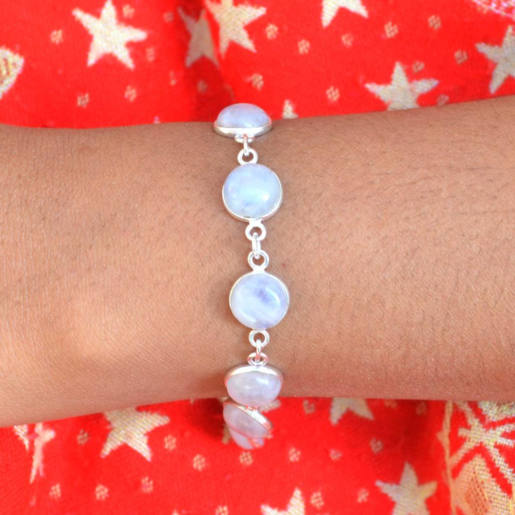 Mondstein-Armband aus 925er-Sterlingsilber, Juni-Geburtsstein-Armband, Geschenk für ihre Mutter, Jahrestagsgeschenk