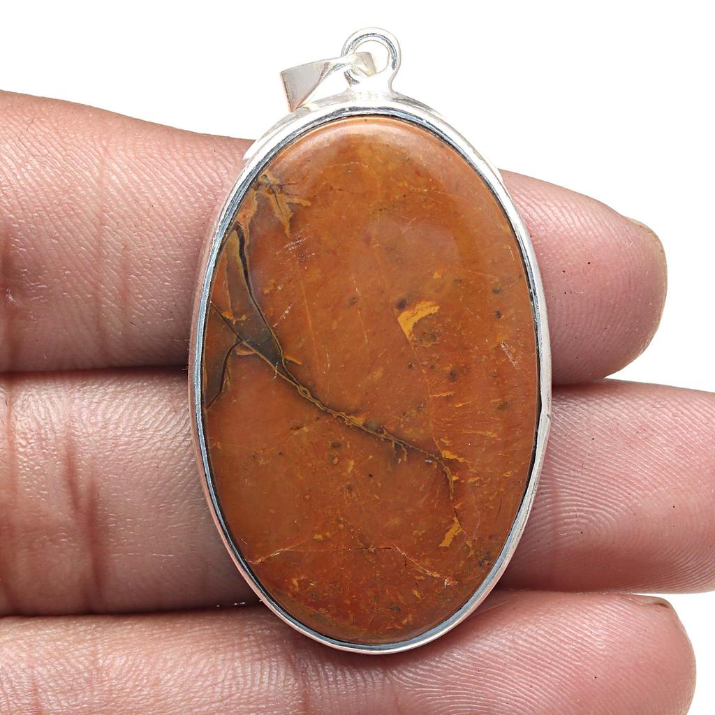 Pendant Designer Jasper Gemstone Valentine'Day Ethnic Silver Jewelry 2"