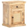 Day and Night - Day and Night Bedside Table Solid Mango Wood and Natural Cane 40x30x50 Cm
