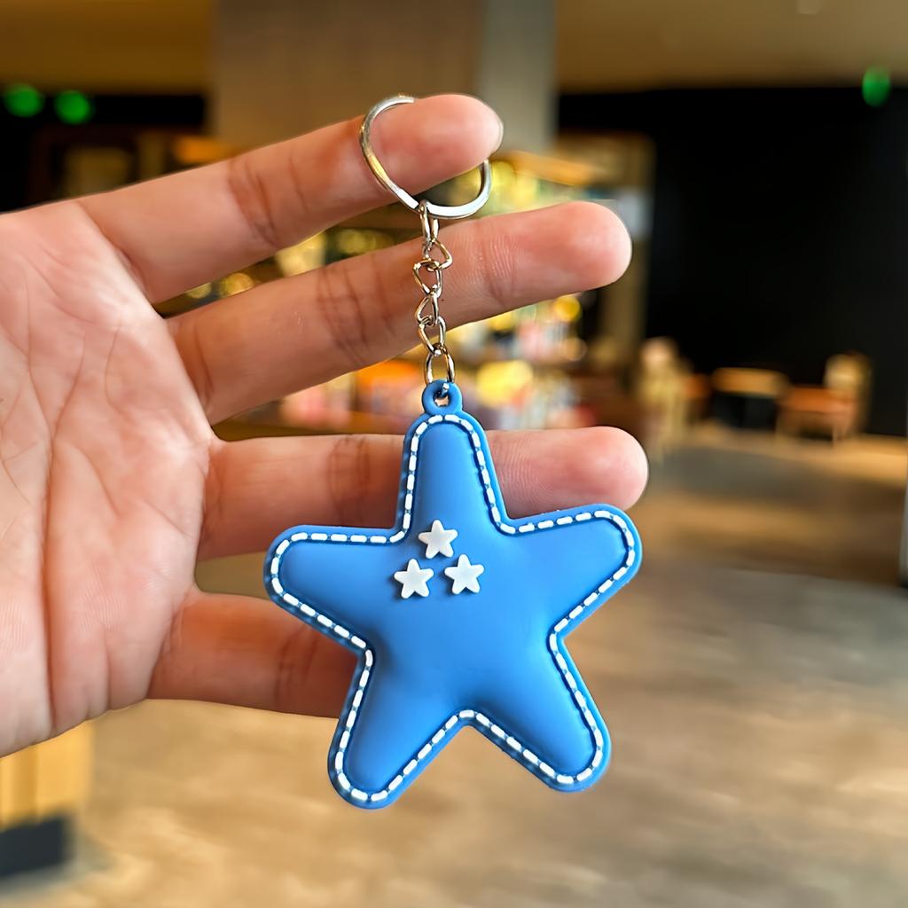 Versatile Five-pointed Star Keychain Leather Pendant Keychain Bag Pendant