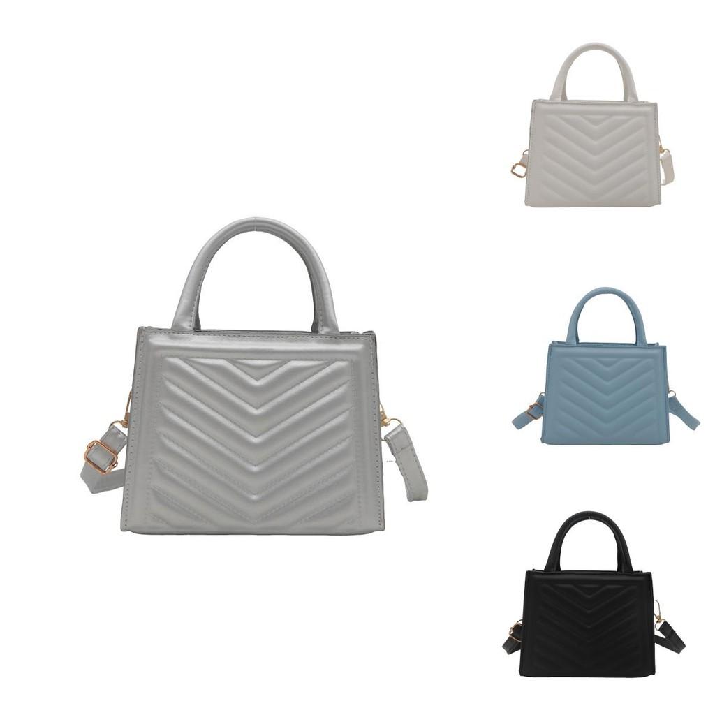 Elegant Pu Leather Small Square Handbag For Women With Trendy Urban Minimalist Style