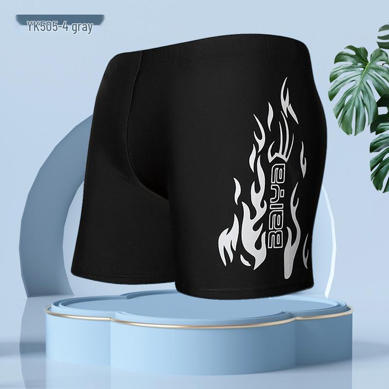 Costume de baie pentru bărbați mărimi mari stil flacără cu picior pătrat - Articole de plajă confortabile pentru adulți.