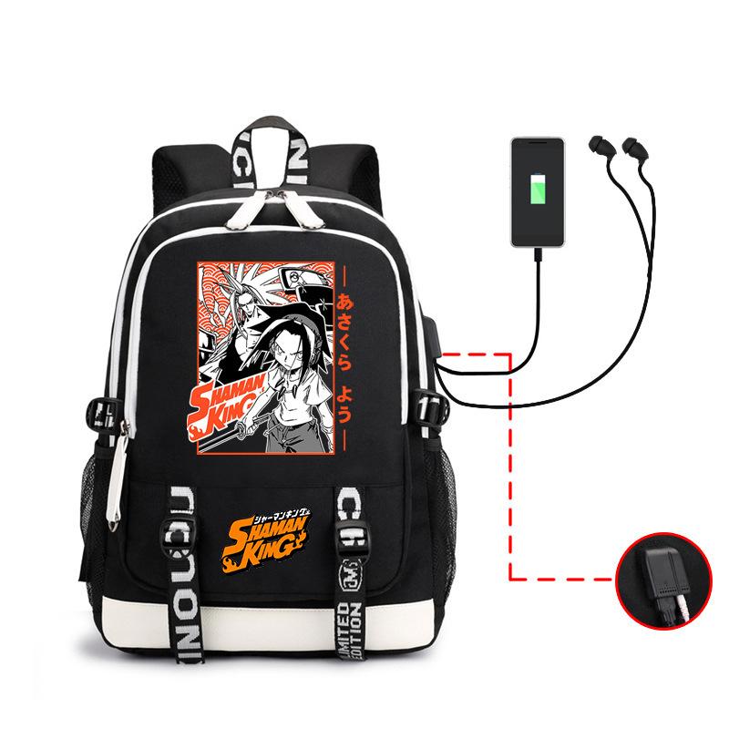 Trendy Backpack, Riman Psychic King Printed Large-Capacity Usb Backpack, Outdoor Men'S Student Bag.