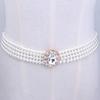 Fashion White Pearl Pearl Belts Crystal Rhinestone Elegant Waist Chain Wedding Sash Women's Fashion