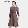 PORTS Women's Autumn/Winter Fashion Plaid Jacquard Dress