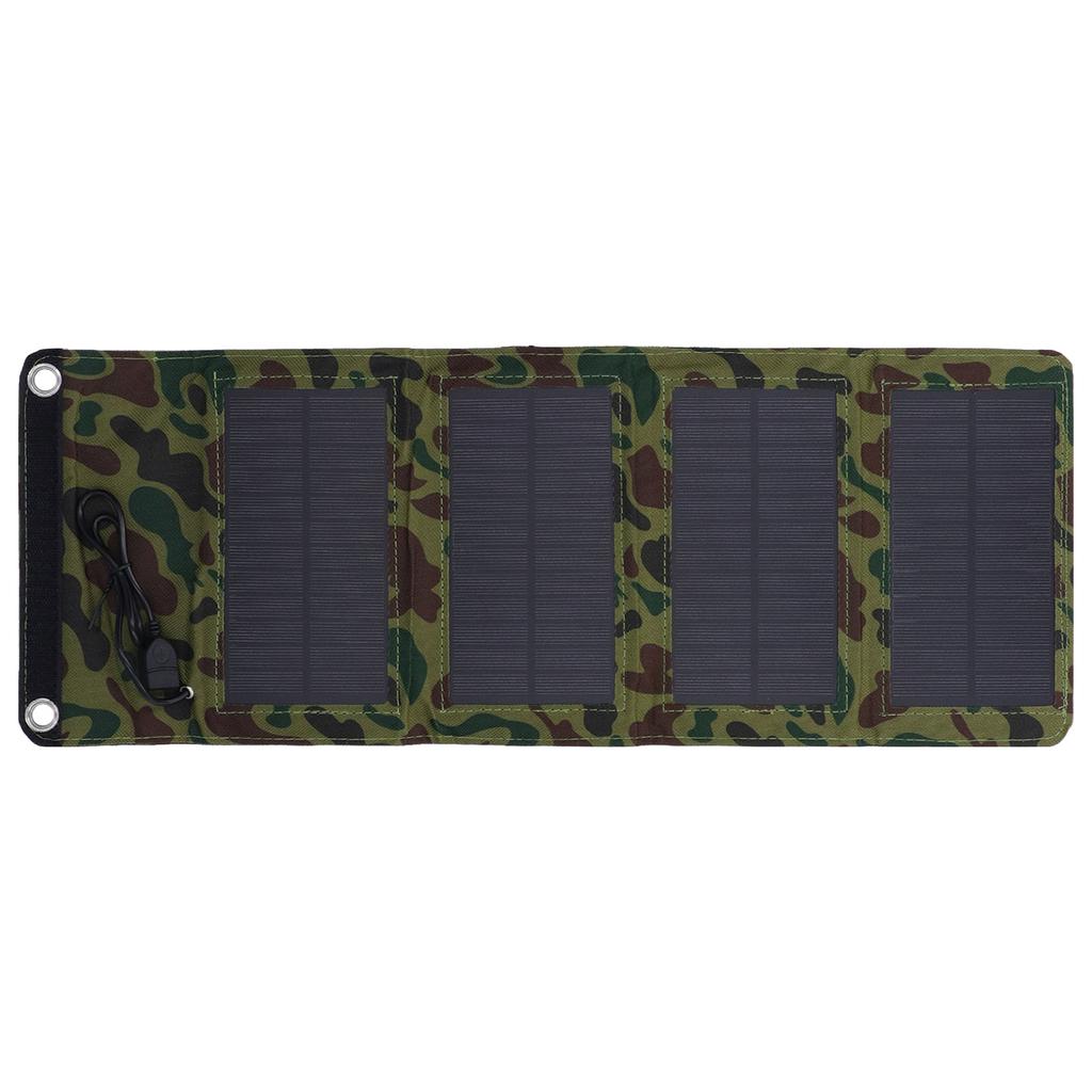 7W Solar Charger Camouflage High Efficiency USB 5.5V 1290MA Solar Panel Charger for Outdoor Travel Mobile Phone Computer