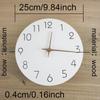 10inch Nordic Style Silent White Wooded Wall Clock Time Accuracy Minimalism Wall Decoration Clock for Living Room Bedroom