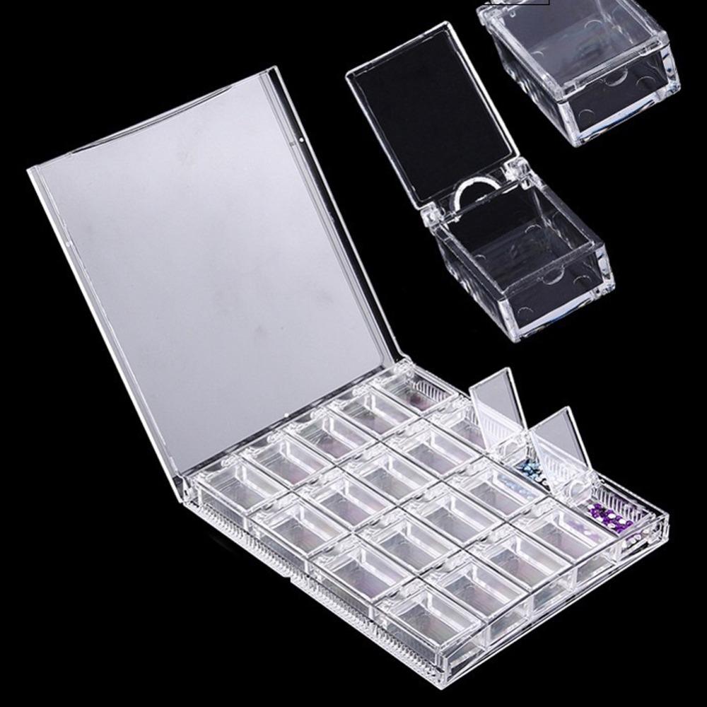 

20 Grids Nail Accessory Organizer Box Transparent Acrylic Nail Decoration Box Nail Salons