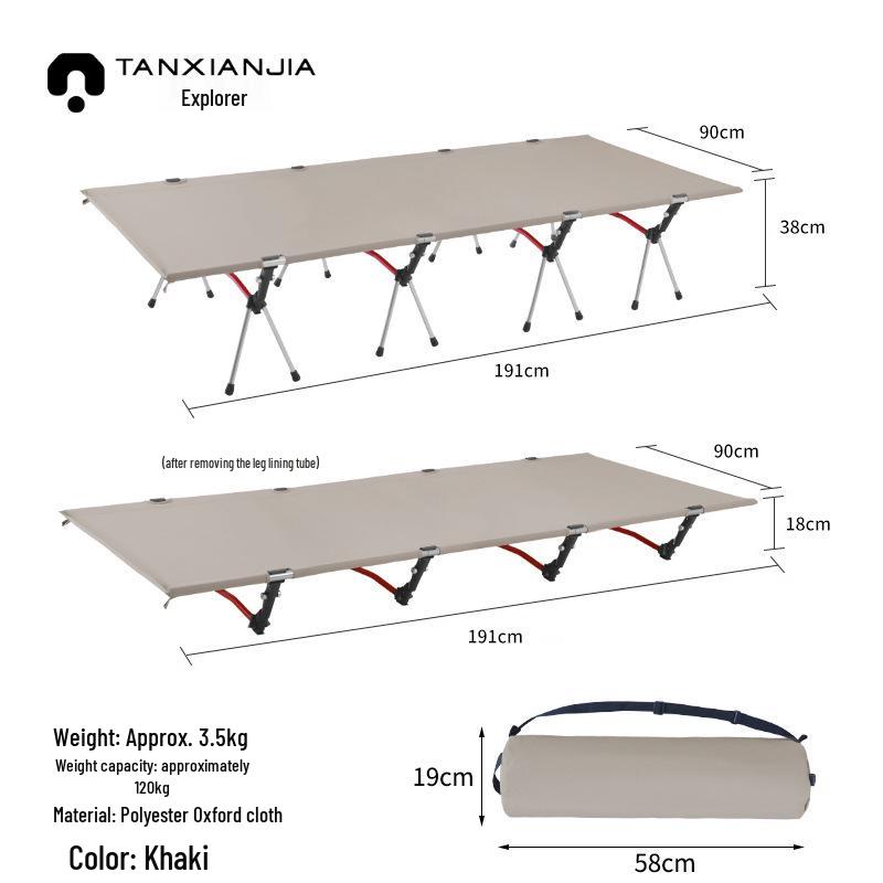 Ultra-Light Portable Aluminum Folding Camp Bed for Outdoor Camping