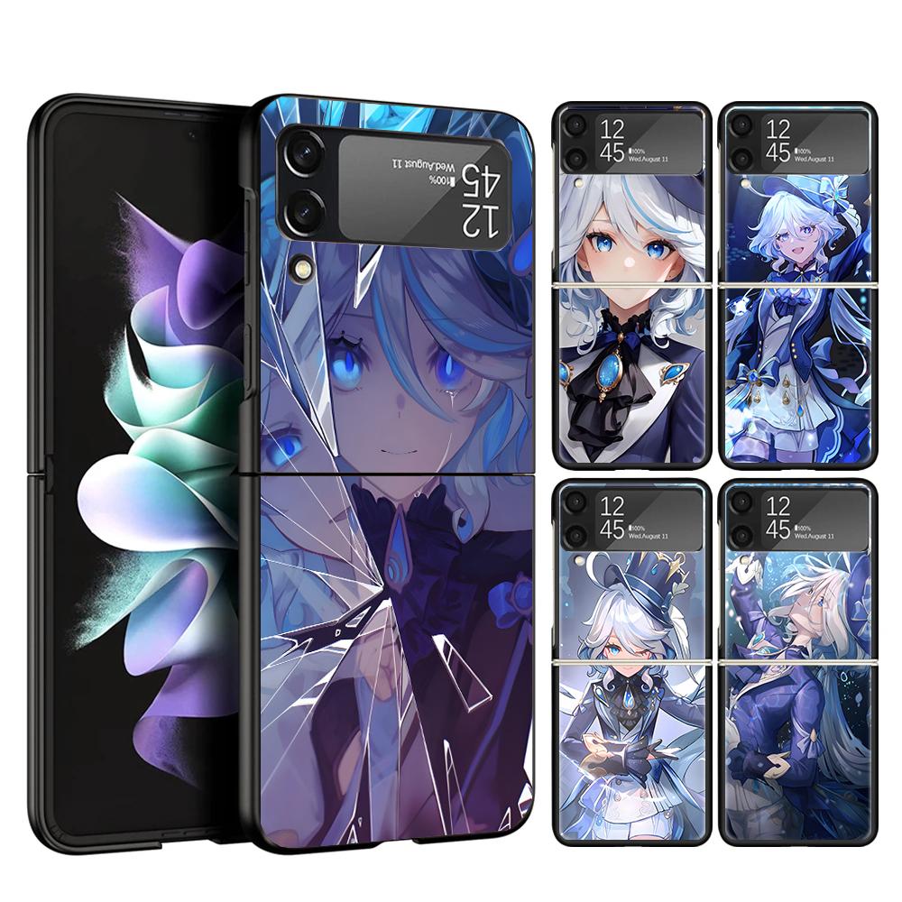 Genshin Impact Furina Phone Case For Samsung Galaxy Z Flip 7 6 5 4 3 5G Cover ZFlip7 ZFlip6 ZFlip4 ZFlip5 ZFlip3 Coque Fundas Ga