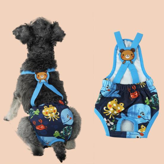 Pantaloni Mestruali per Animali Yousheng Morbidi Traspiranti Comodi Stampa Cartone Animato Cucciolo Cane Pantaloni Fisiologici Articoli per Animali