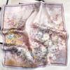 100% Natural Silk Scarf Women Square Floral Neck Hairband Wrist Shawls Wraps Foulard Scarves Pashmina Neckerchief Hijab Kerchief