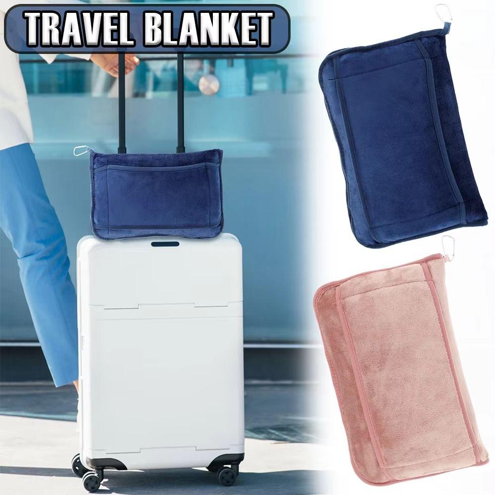 Warm Travel Pillow and Blanket Set Foldable Soft Throw Pillow Multifunctional Nap Quilt  Camping