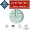 5/3/1pcs Reusable Round Dinner Plate Divided Dish In 3 Diet Dinner Plate Lightweight Wheat Straw Plates Weight Control Bowl