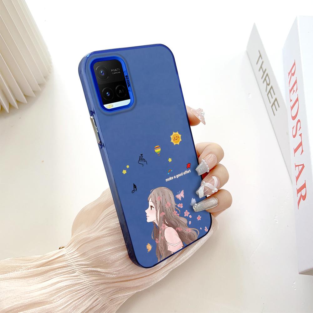 Painted Pattern Colorful Sliver Double Sided Hard Shell Shockproof Anti-fall Phone Casing for Vivo